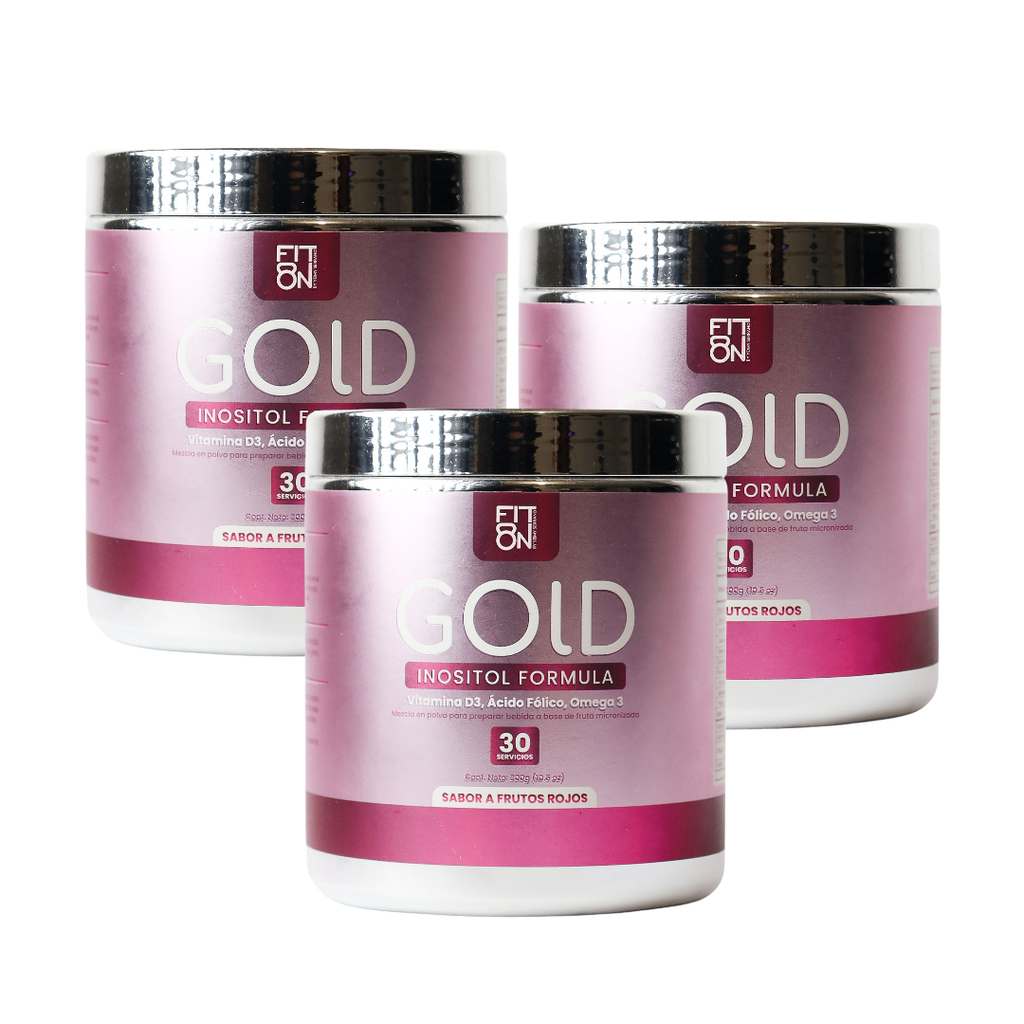 GOLD Inositol formula 300 gr by Fit On — Equilibrio Hormonal Femenino Natural - 3 unidades + termo