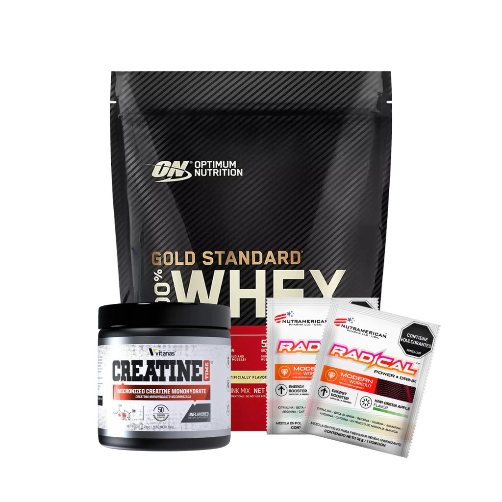 COMBO: Gold Standard Whey + Creatine Time + 2 Radical Energy