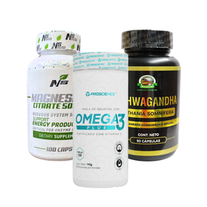 Combo Ashwagandha + Omega 3 + Citrato De Magnesio