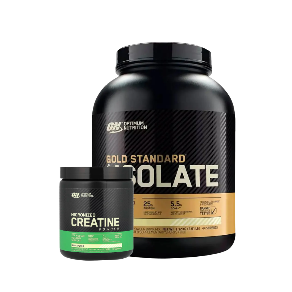 Combo Potencia y Recuperación: Creatina Powder 300 g + Gold Standard 100% Isolate 3 lb