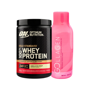 Combo: Gold standard Whey 0.7lb + Gollagen + MASAJEADOR GRATIS
