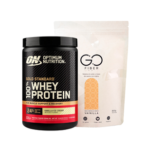 Combo Whey Protein 0.7 lb + Go Fiber + MASAJEADOR GRATIS