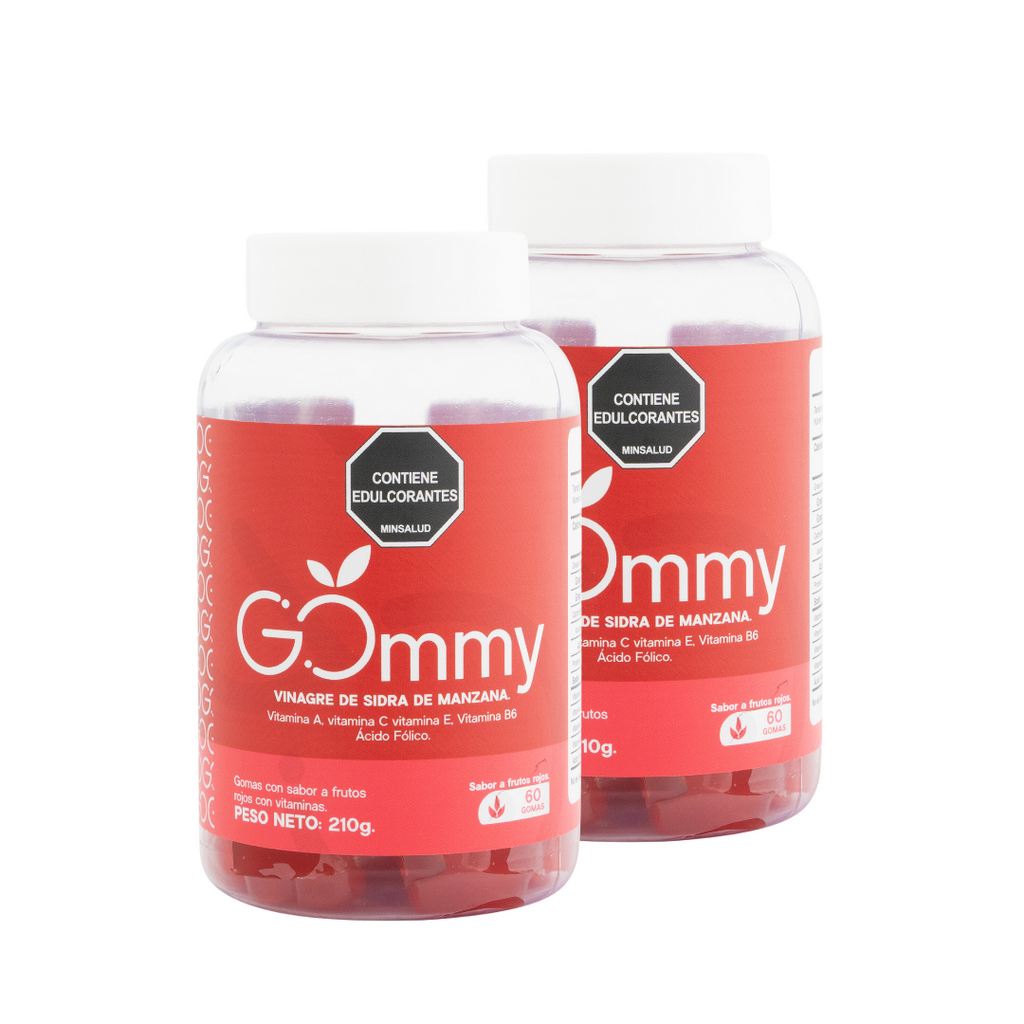 Dúo Gommy 60 gomas ( 2 gomas de vinagre de manzana) 210 gr