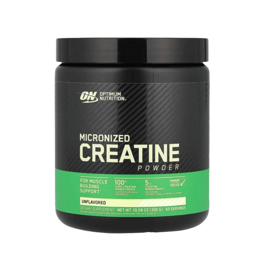 Creatina monohidratada unflavored optimum nutrition 300g - Envase de creatina micronizada Optimum Nutrition 300g.