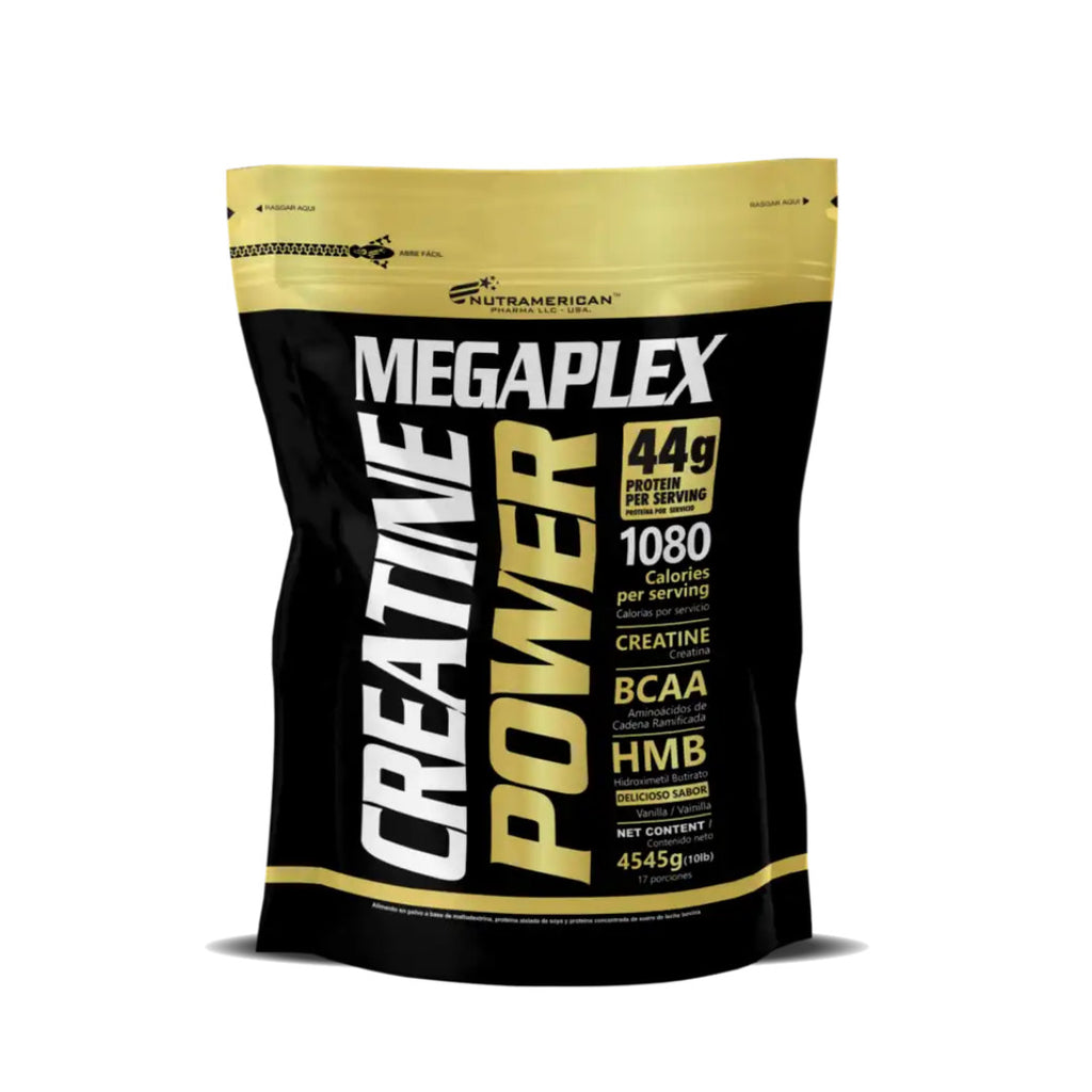 Creatine Power Proteina Megaplex Nutramerican 10lb 17 Servicios + caja de radical pre-entreno