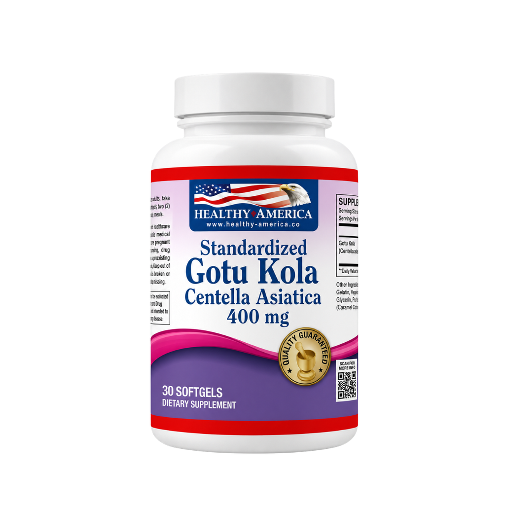 Gotu Kola 400 mg – Healthy America (30 cápsulas blandas) - 1 gotu kola