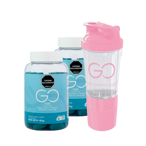 Duo de go hair (2 gomas de colageno y biotina) + Shaker GO