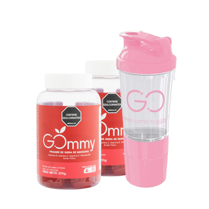 Dúo Gommy 60 gomas ( 2 gomas de vinagre de manzana) 210 gr + Shaker Go