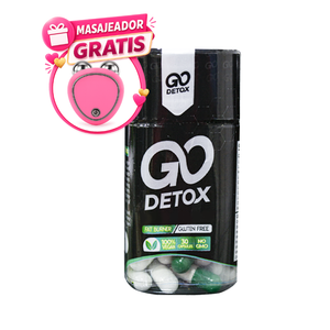 Go Detox doble formula Termogénico 30 cápsulas + MASAJEADOR GRATIS
