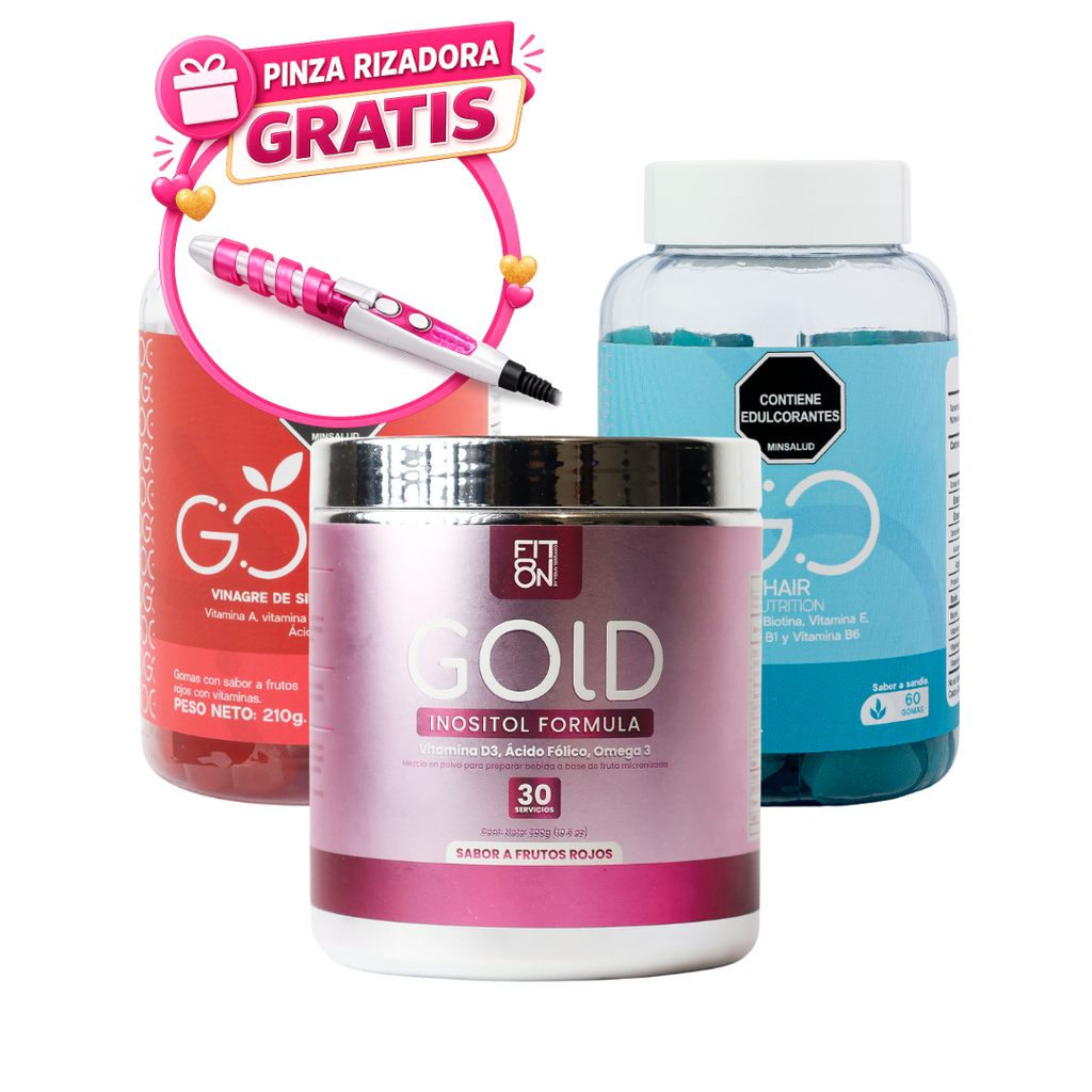 Combo: Gold inositol + Go hair + Gommy + PINZA RIZADORA