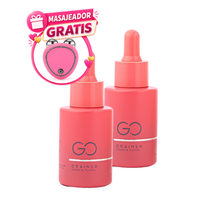2 Go Drainer drenador esencial floral 30ml sabor natural - GRATIS Masajeador