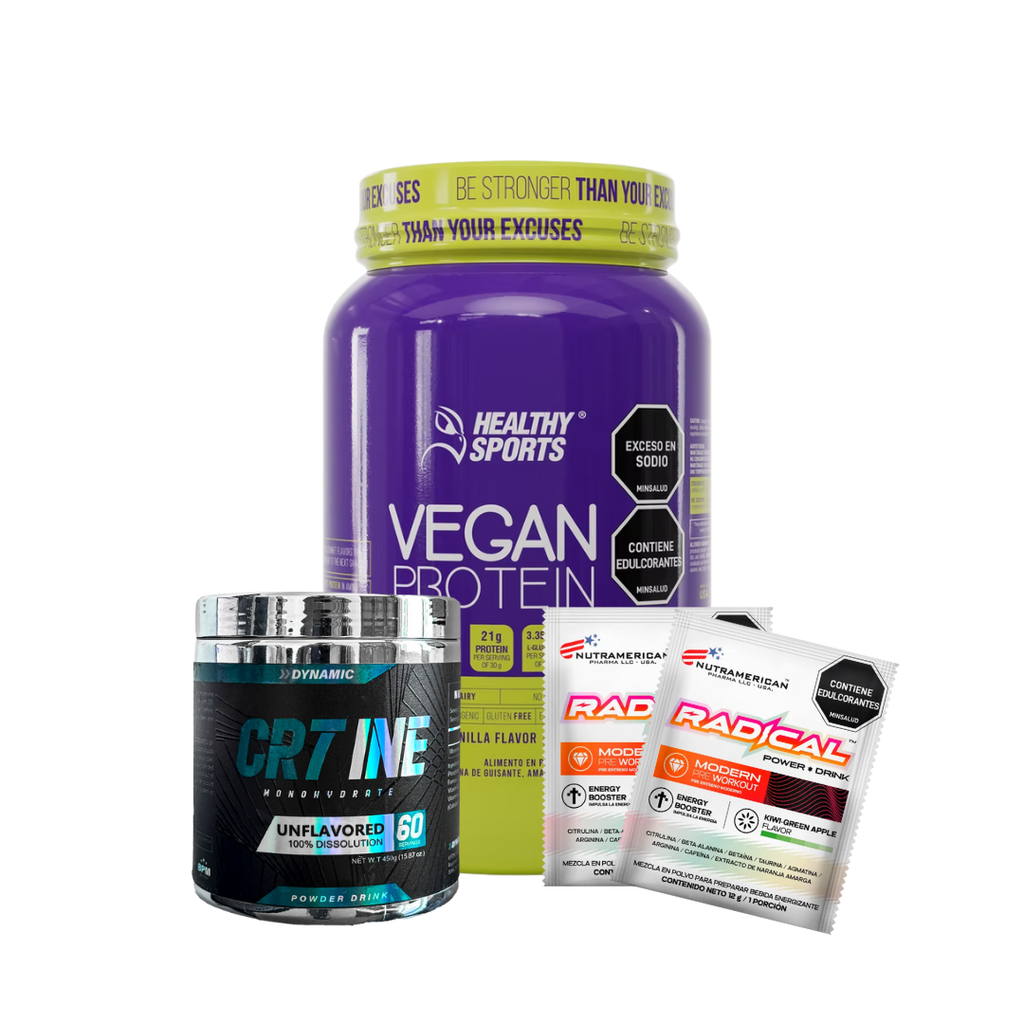 COMBO: Vegan Protein + Creatina CR7 + 2 sachet Radical