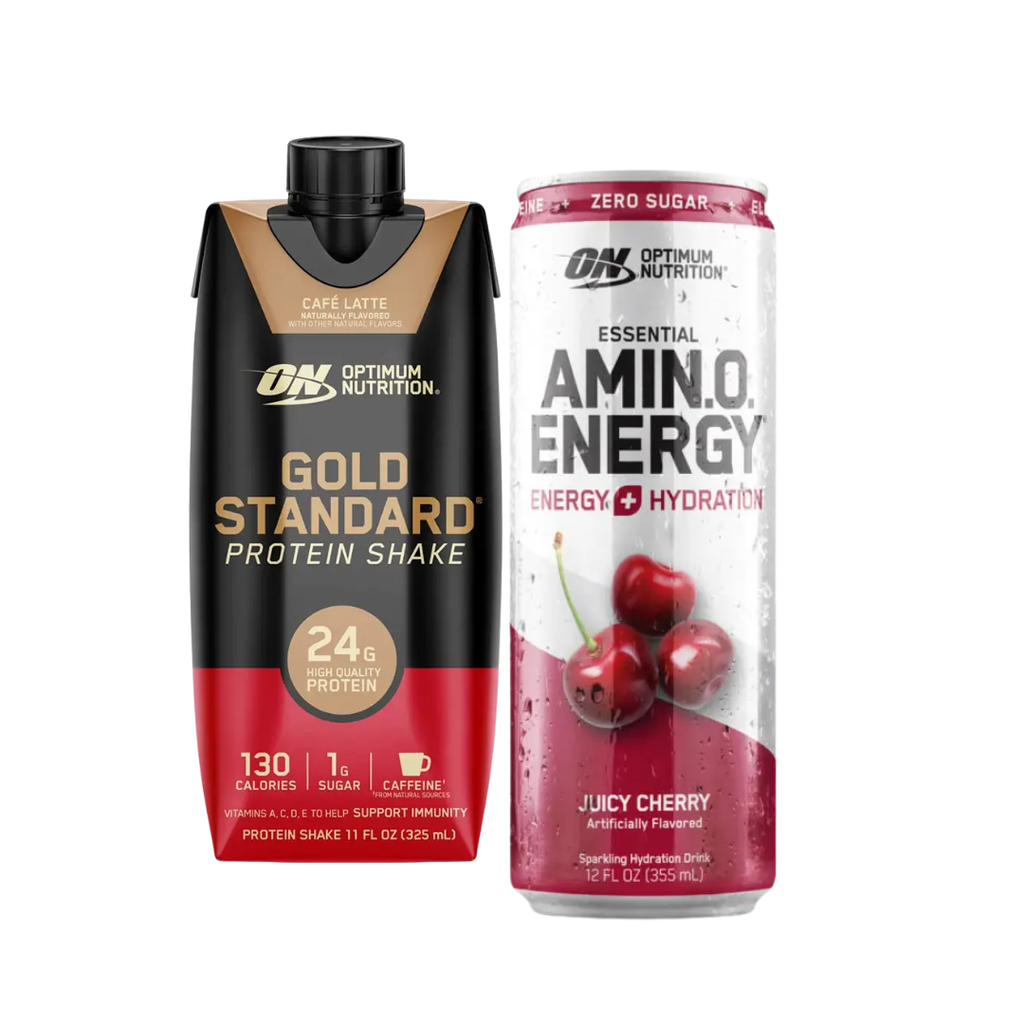 COMBO: Gold Standard Shake + AmiN.O. Energy (Lata) - protein shake + amino energy lata