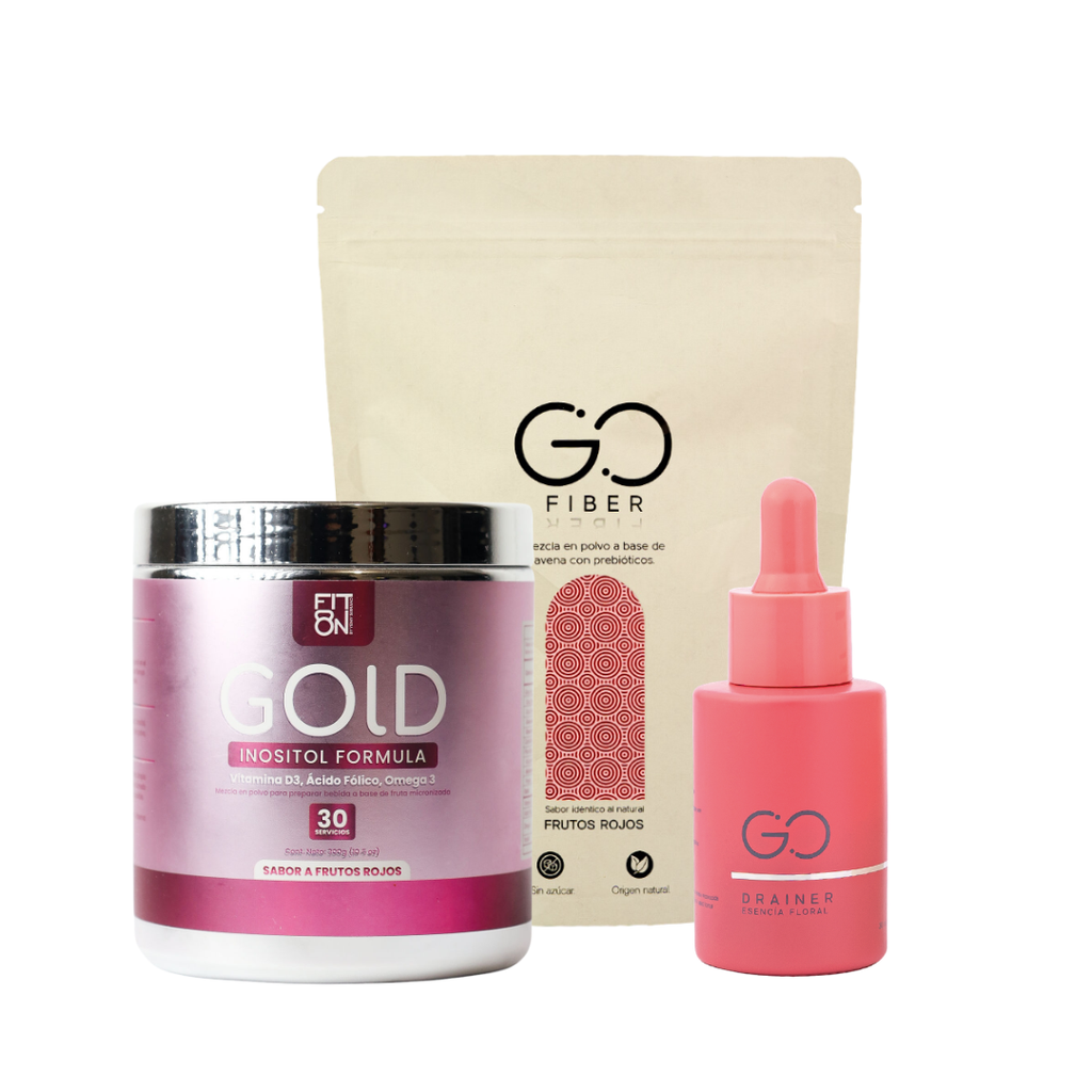 (PREVENTA)Combo: Gold inositol + Go fiber + Go drainer