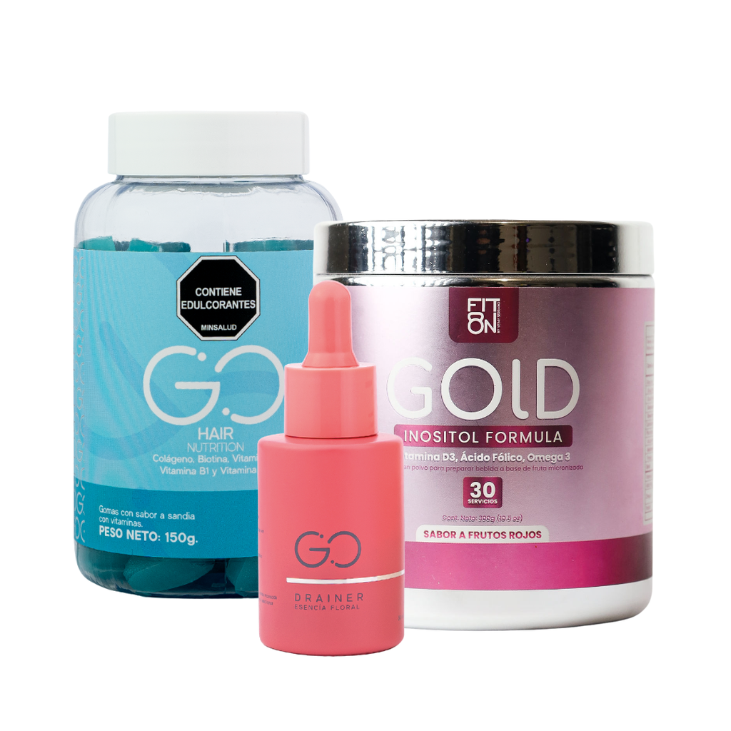 (PREVENTA)Combo: Go drainer + Go hair + Gold inositol