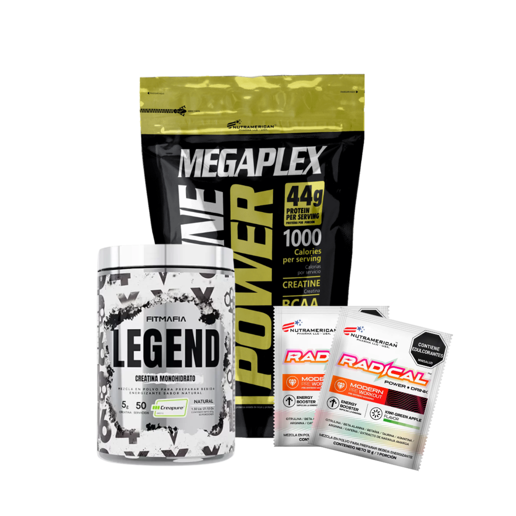 COMBO: Legend (Con Creapure®) 50serv + Megaplex Power 2LB + 2 sachets Radical