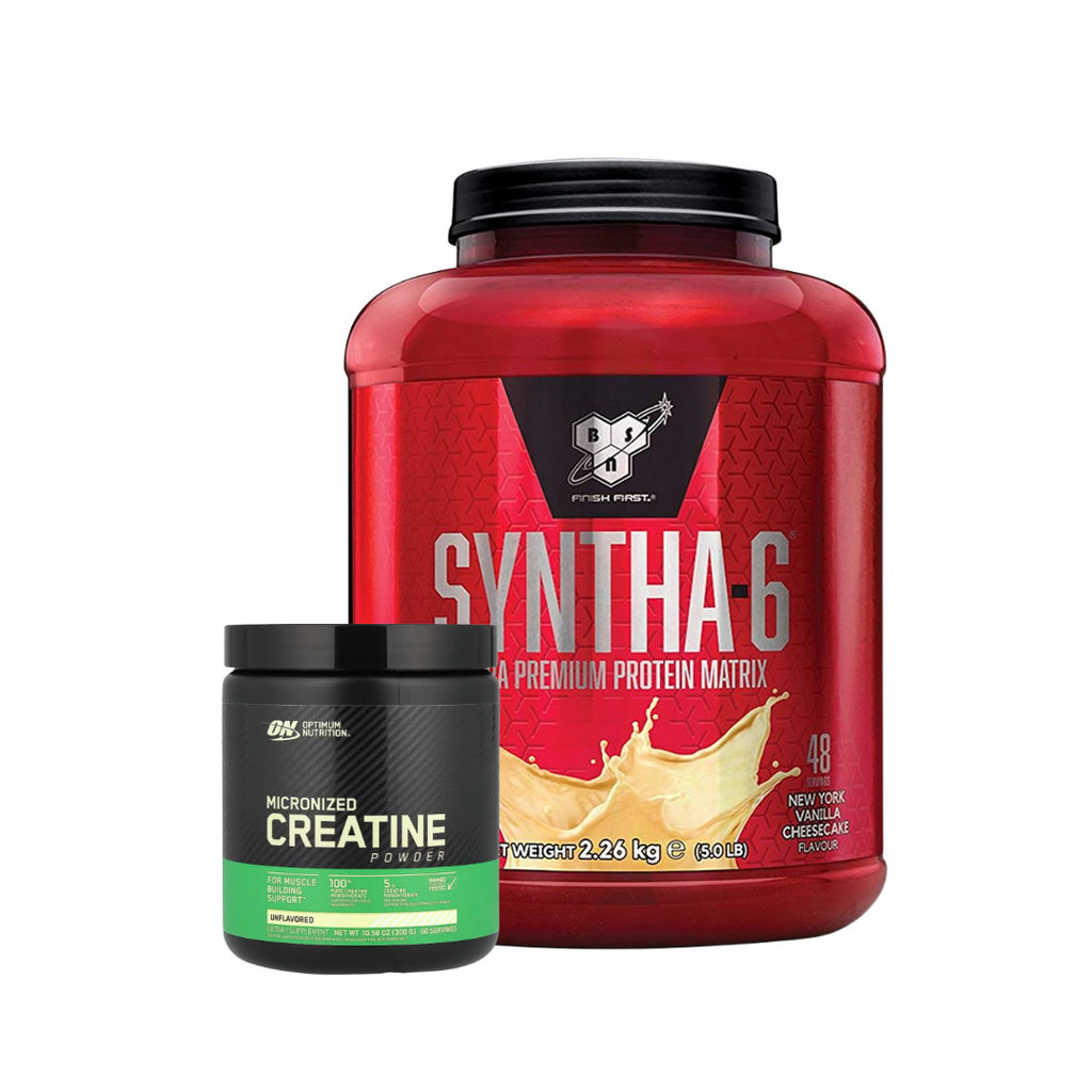 Combo Fortalecimiento y Recuperación: Syntha‑6 + Creatine Powder ON