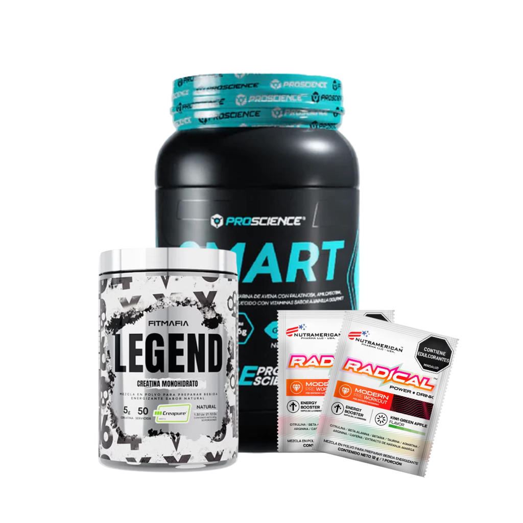 COMBO: SMART Hipercalórica 3LB + LEGEND (Creapure®) 50 serv + 2 sachets Radical