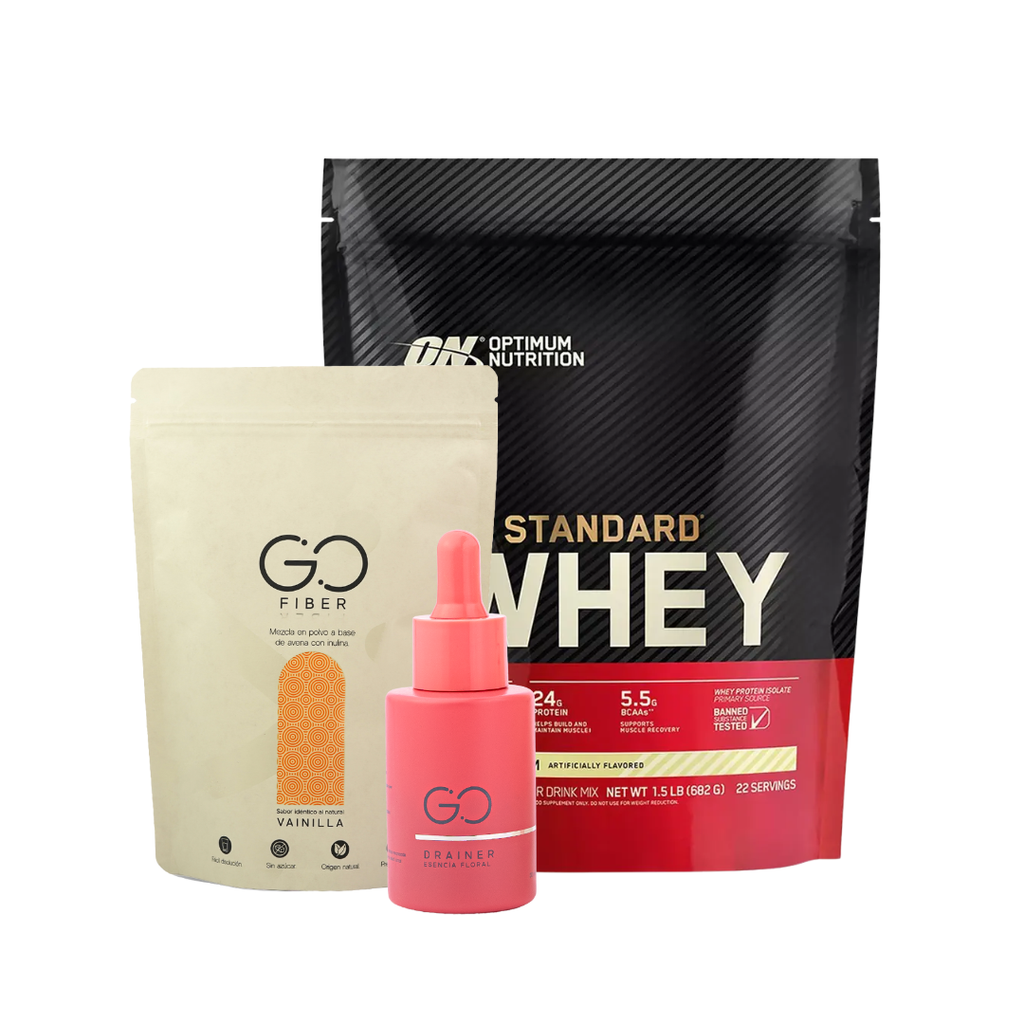 Go Fiber + Go Drainer + Gold Standard Whey 1.5lb