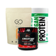 Proteína Nutra vegan 1 lb + Creatina Iron nutrition 100 serv + Go Fiber 300gr