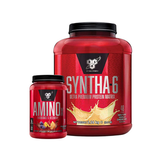 Combo Syntha-6 (5 lb) + Amino X (70 serv) – Recuperación, Masa y Energía Todo en Uno