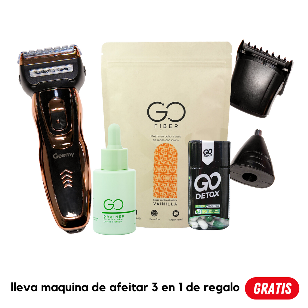 Tripleta Go Detox + maquina de afeitar