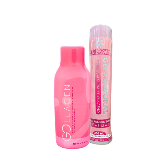 Gollagen Colágeno Hidrolizado 500 ml + Gel Corporal Reafirmante 300g gratis