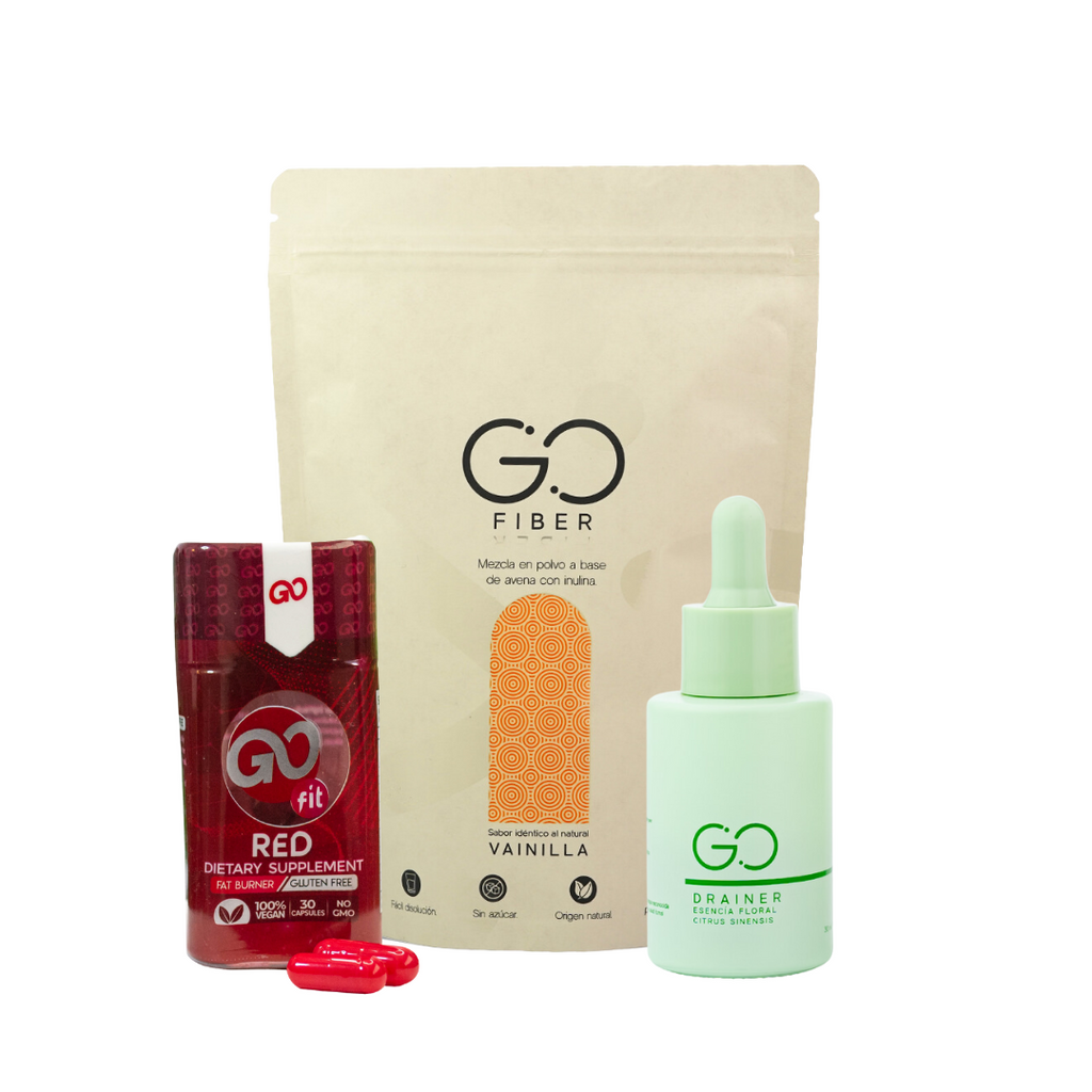 Tripleta Go Fit Red - Tripleta con Drenador limón / Vainilla