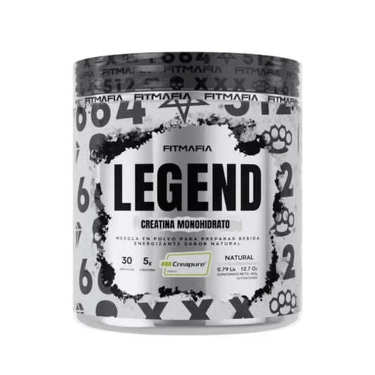 Creatina monohidratada legend fitmafia 360 - Envase de creatina monohidratada Legend Fitmafia sabor natural.