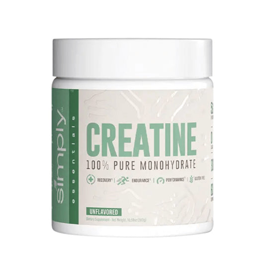 Creatina monohidratada unflavored simply 300g - Envase de creatina monohidratada 100% pura Simply Essentials sin sabor.