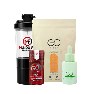Tripleta Go Fit Red  (Go Fit Red 30 caps + Go Drainer 30 ml + Go Fiber 300gr)