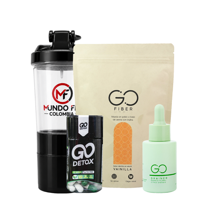 Tripleta Go Detox (Go Detox 30 caps + Go Drainer 30ml + Go Fiber 300 gr) + TERMO