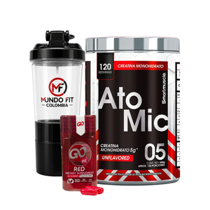 Combo Rendimiento Total: Atomic Monohidrato + Go Fit Red + TERMO GRATIS