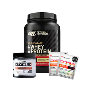 COMBO: Gold Standard Whey 1.5LB + Creatine Vitanas + 2 Radical Energy