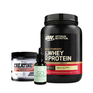 Proteína gold standard whey 1.5lb + go drainer + Creatina vitanas 50 serv + TERMO