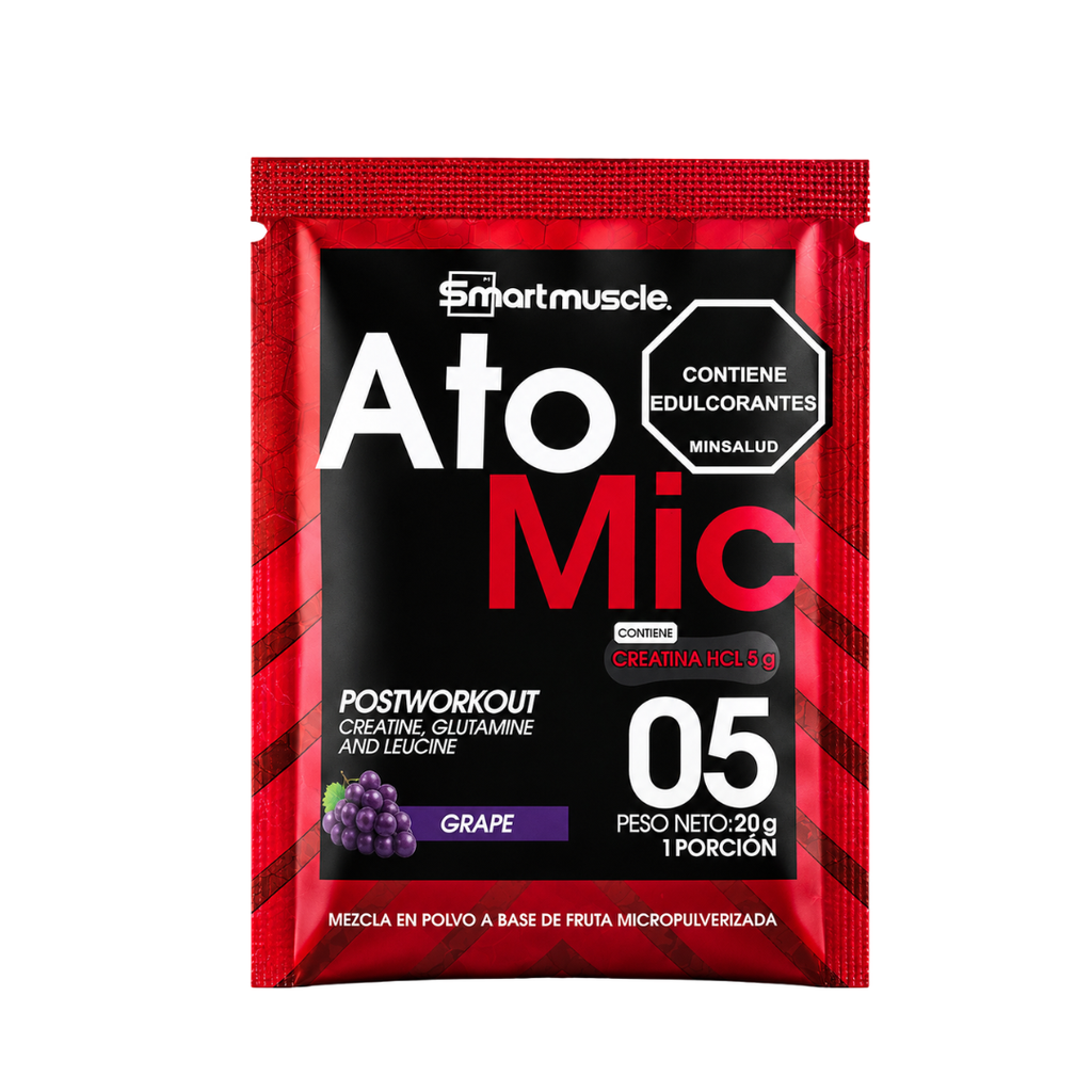 SmartMuscle Atomic – Sachet 20 g | Post Workout con Creatina HCL, Glutamina y Leucina