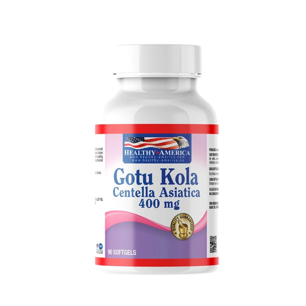 Gotu Kola 400 mg – Healthy America (90 cápsulas blandas)