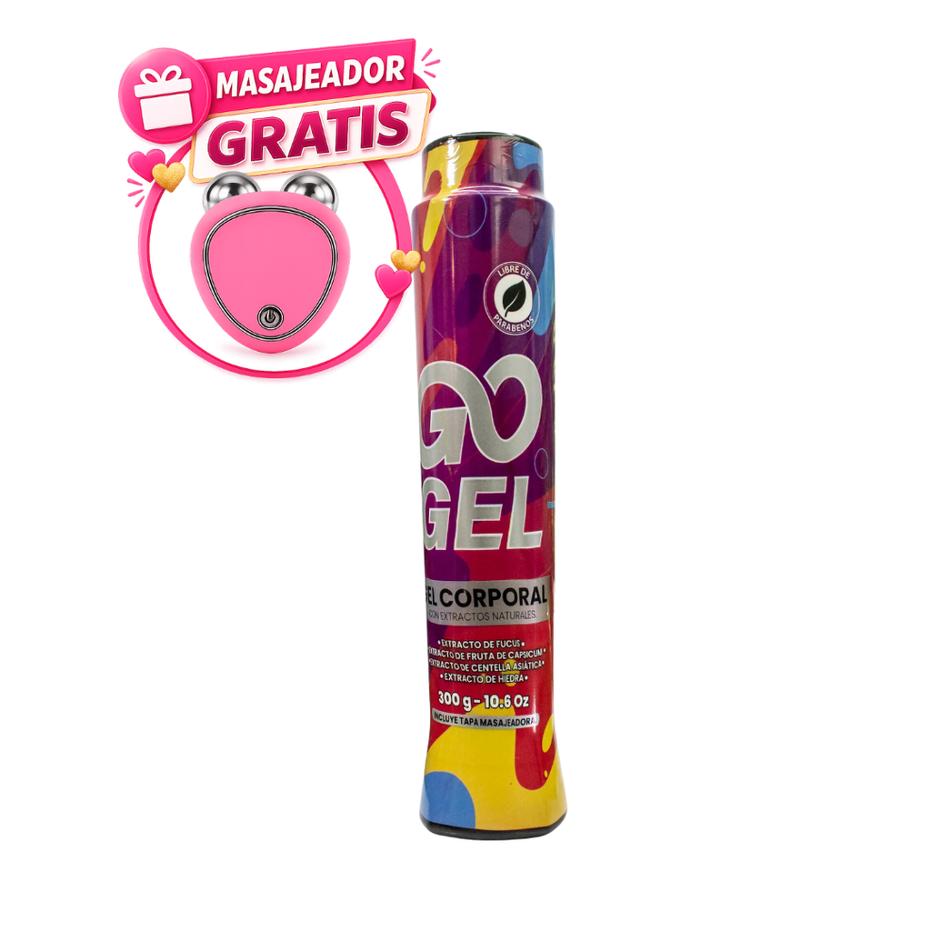Go Gel - Gel Reductor corporal 300 gramos Frio- Calor  - GRATIS MASAJEADOR