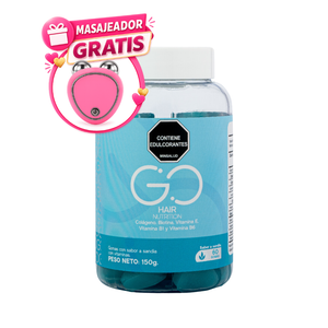 Gomas de Colágeno Go Hair 60 gomas  - GRATIS MASAJEADOR
