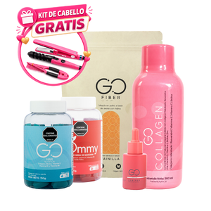 Combo: KIT DE CABELLO GRATIS + Fibra + Drenador + Gommy + Gollagen