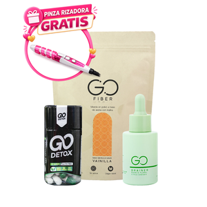 Tripleta Go Detox (Go Detox 30 caps + Go Drainer 30ml + Go Fiber 300 gr) + PINZA RIZADORA GRATIS
