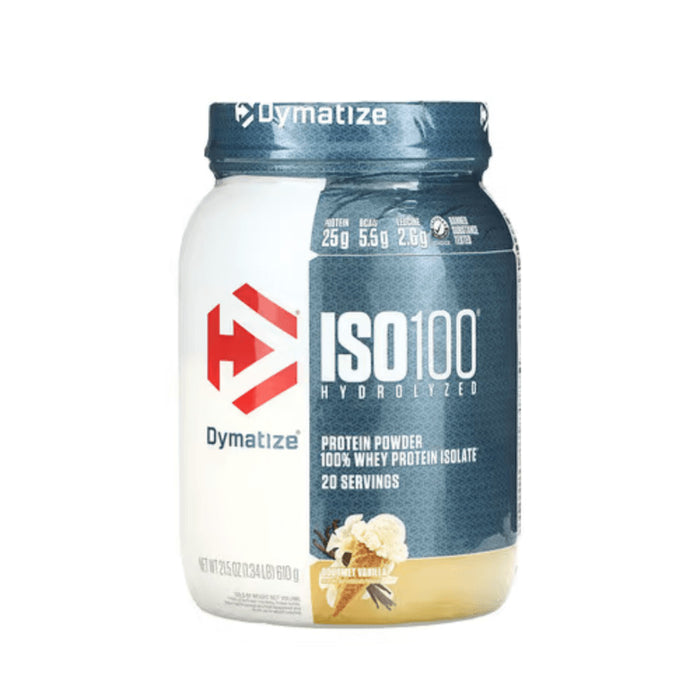 Proteína Hidrolizada Whey Isolate Dymatize 1,3lb 20 Servicios - Proteína Dymatize ISO100 vainilla gourmet.